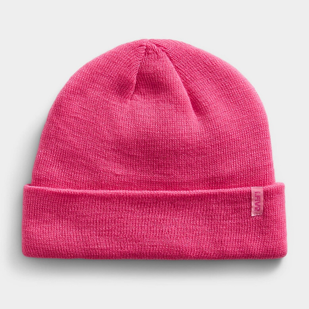 Minimalist fuchsia pink short monochrome tuque hat beanie NWT